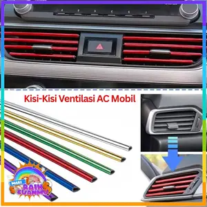 MRC Kisi-Kisi Ventilasi AC Mobil U-Shape 10pcs Trim Strip Universal Bahan Soft PVC Ukuran 19.5 x 0.7Cm Ramah Lingkungan & Mudah Dipasang