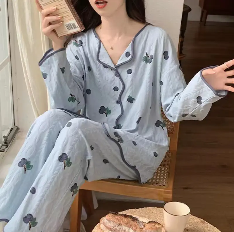 PIYAMA DEWASA KARAKTER LENGAN PANJANG IMPORT KATUN PAKAIAN WANITA TIDUR / BAJU TIDUR SETELAN CELANA PANJANG IMPORT 5