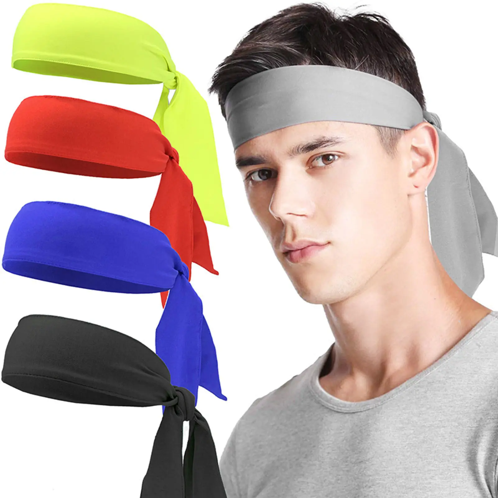 Tennis Hair Band Unisex Dry Head Tie Sport Tie Back Headband