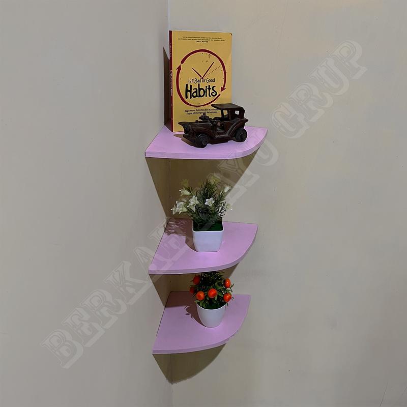 Rak Sudut Dinding Kamar 3 Susun/Set Rak Ambalan/Rak sudut 3 susun Dekorasi dinding 5