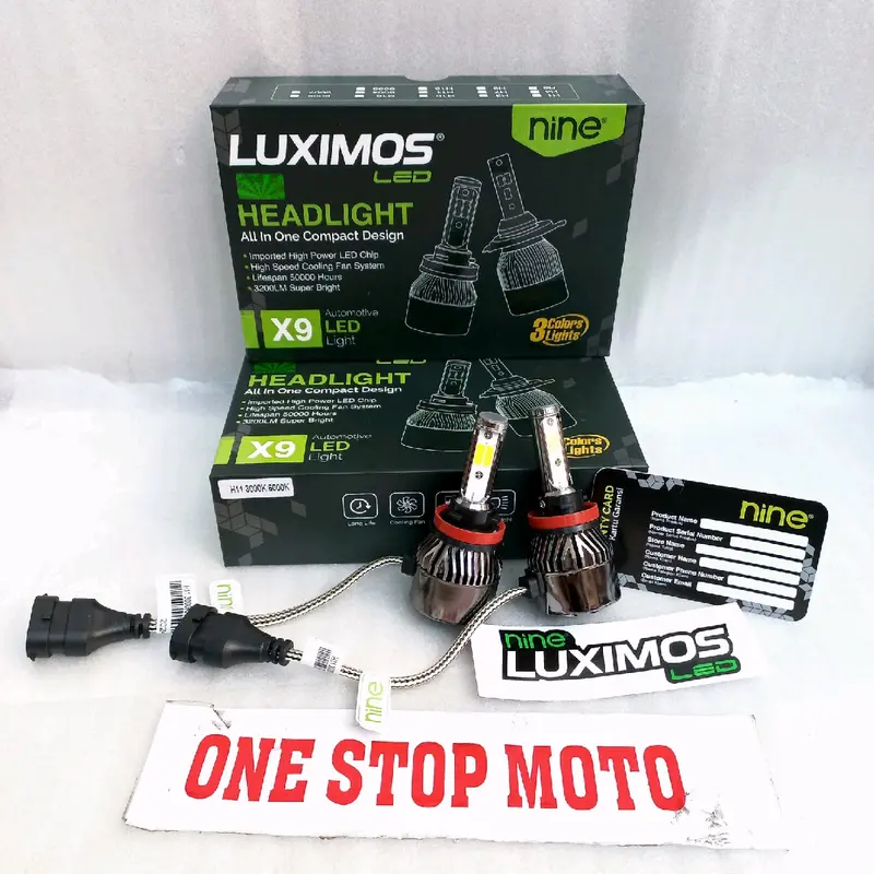 LAMPU LED Fog Lamp H11 H8 H16 HB3 HB4 Mobil X9 ECO9 Original Ori Asli Luminos Luximos Nine 1