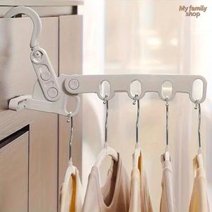 Penyangkut dengan 5 lubang, Boleh Dilipat, Cangkuk Ergonomik, Mudah Alih dan Menjimatkan Ruang, Diperbuat daripada Plastik Tahan Lama, Sesuai untuk Perjalanan, Hotel, Asrama dan Penggunaan Dalaman, Keperluan Asrama, Reka Bentuk Cangkuk Pelbagai