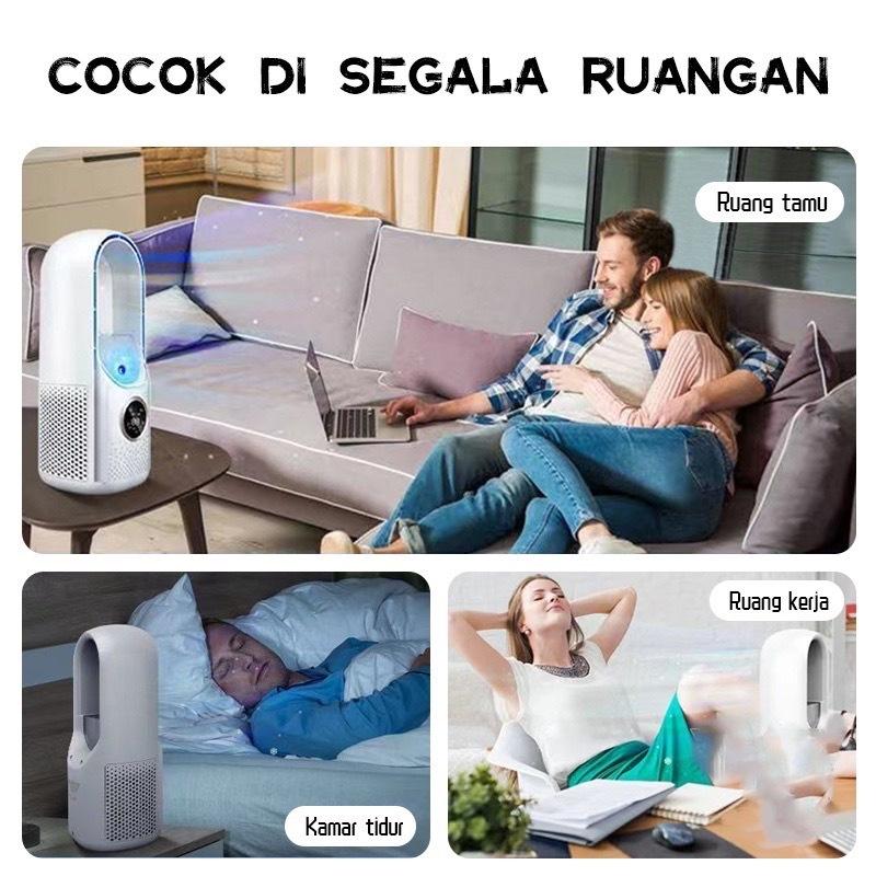 CASAO Air Cooler Fan AC Mini Kipas Penyejuk Portabel Pendingin Ruangan Air Conditioner Humidifier Bladeless Fan dengan Lampu LED Desk Fan untuk Rumah & Kantor AC 8