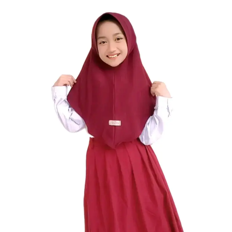Hijab Bergo SD Anak sekolah kerudung hamidah Instan pinguin Geblus polos 4