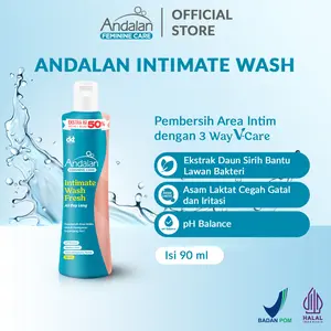 Andalan Fresh Intimate Wash 90mL - Pembersih Area Kewanitaan Untuk Memberi Kesegaran, pH Seimbang, Feminine Hygiene Intimate Wash