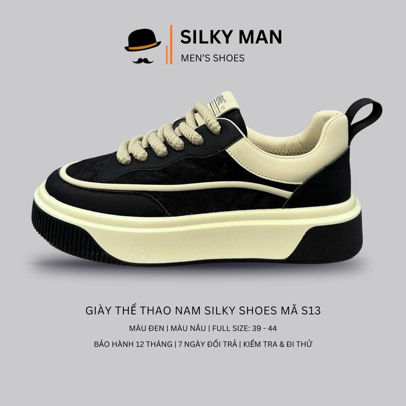  Giày nam Sneaker cao cấp bản thể thao hot 2025 chất liệu da họa tiết độc đáo đế tăng chiều cao 5cm Giày nam đẹp Shoes-S13 