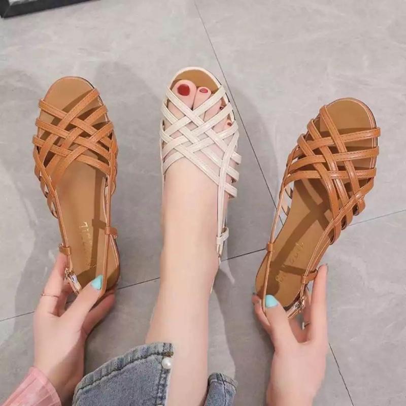 Fumu.id - SANDRINA Flats Sepatu Fashion Wanita Model Tali Kronjo Stylish Abis Sandal 3