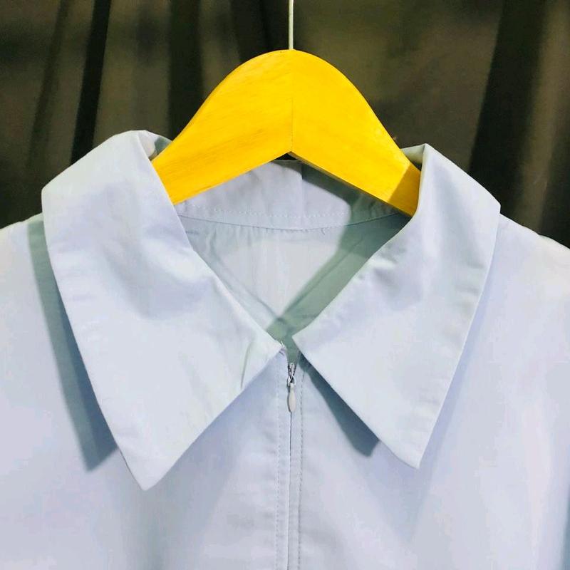 Atasan Baju kemeja wanita / Blouse / pakaian wanita Resleting Depan 0077 lvkb Top Fit Panjang Oversize Cewek Casual Basic 3
