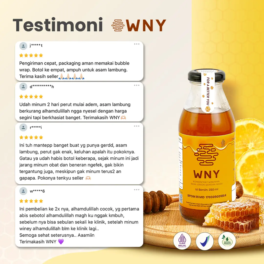 WNY (SEMUA PRODUK) | untuk yang Sering Begah, Kembung & Perut Tidak Nyaman | BPOM | HALAL