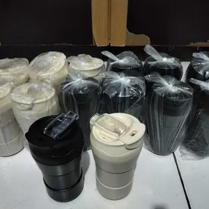 Tumbler Minum Kaca 400ml Gelas Kopi Kaca Tahan Panas Dan Dingin || Tumbler Souvenir