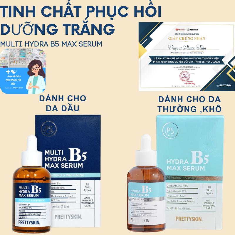  Serum B5 Prettyskin cấp ẩm phục hồi dành cho da dầu mụn-da thường khô chai 50ml 