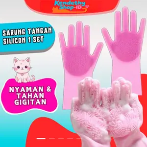 Sarung Tangan Pemijat Hewan Panjang Sikat Sisir Mandi Kucing Anjing Pijat Groming Hewan Silicon Grove ，Sarung Tangan Mandi Anjing Kucing Bahan Silikon Karet Sisir Kucing Pijat Grooming Hewan Peliharaan ，