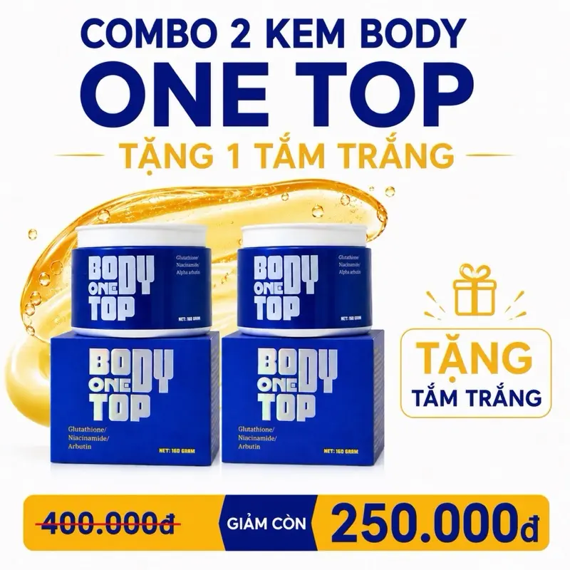 COMBO 2 Hộp Kem Body One Top 160g Tặng kèm Tắm Trắng Mịn Thanh Tô Dưỡng Da Body Làm Đẹp Da
