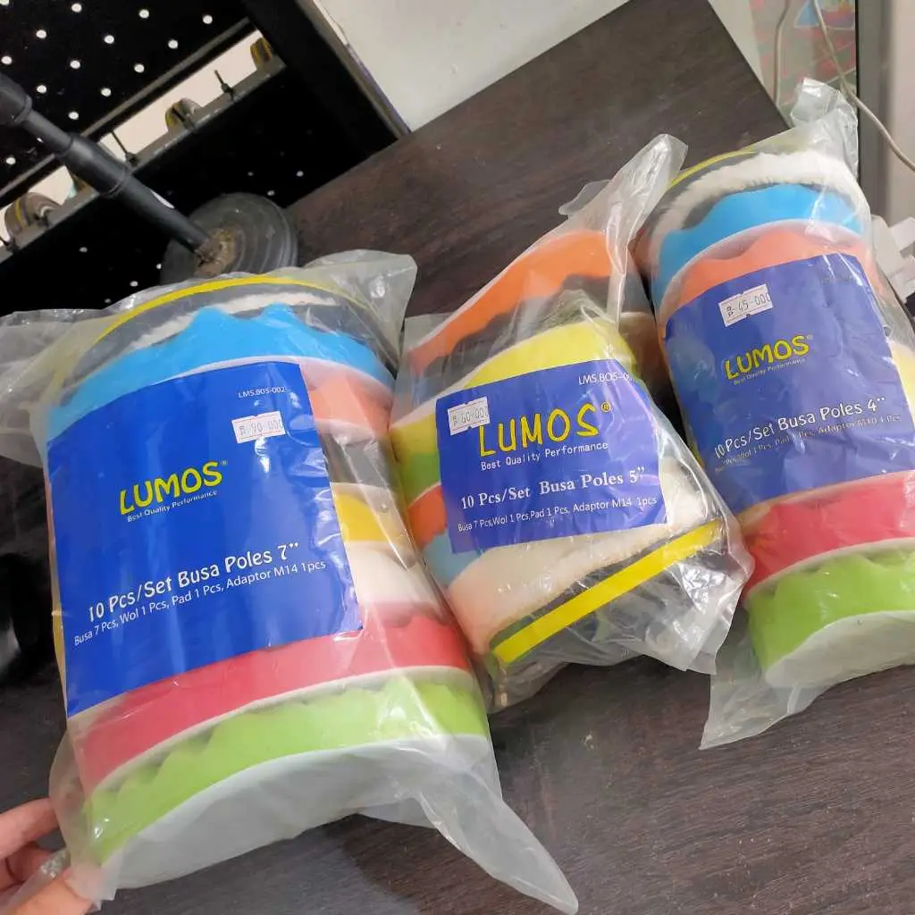 LUMOS Polishing Set 10 Pcs 4 5 7 Inch - Busa Poles Motor Mobil Pad Set