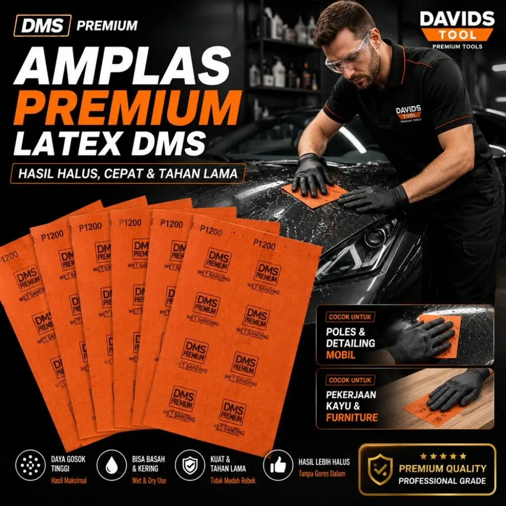 Amplas Kayu Body Mobil Dempul Kertas Gosok Basah Cat Waterproof Halus 120 2000 DMS