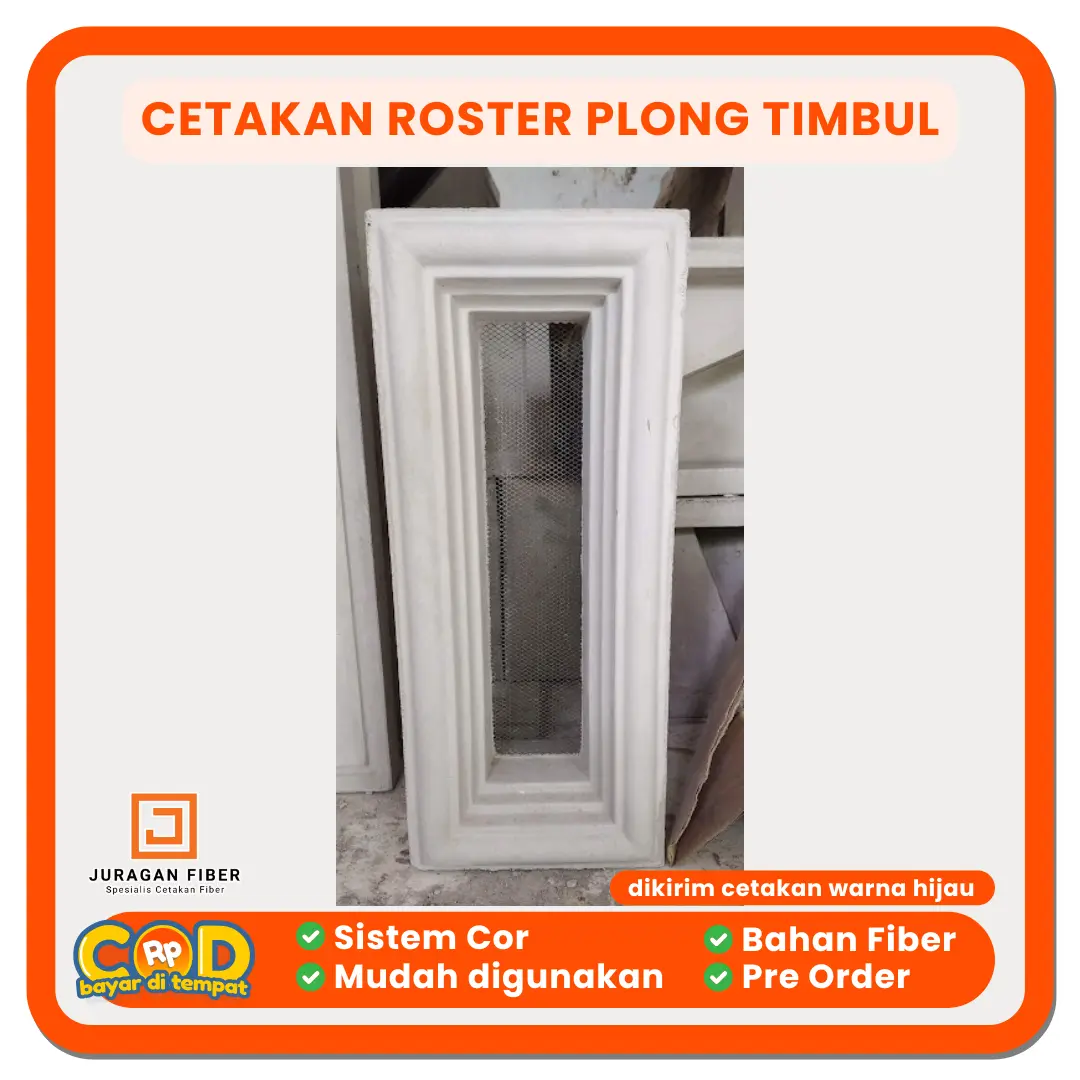 cetakan loster plong timbul 17 40 dua muka fiber