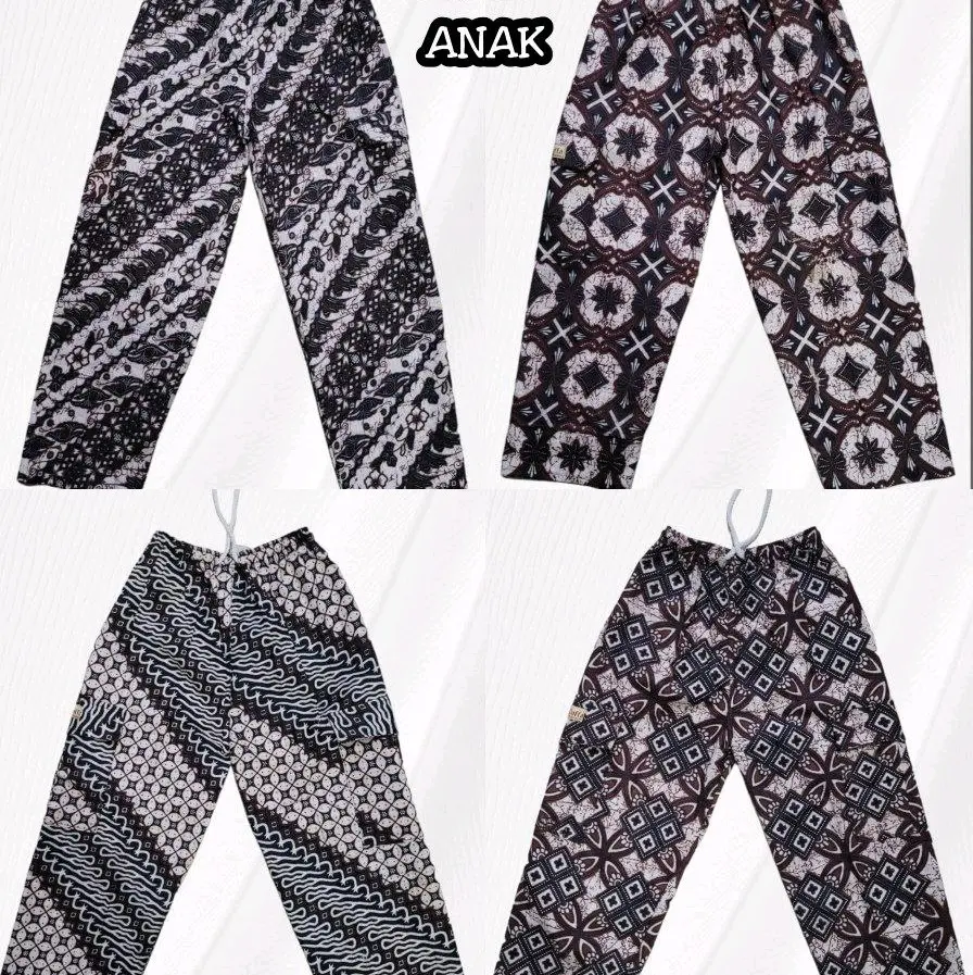 Celana Panjang Boim Batik Anak Putihan Ukuran No. 2 Lp 70cm Pj 54cm - Fashion