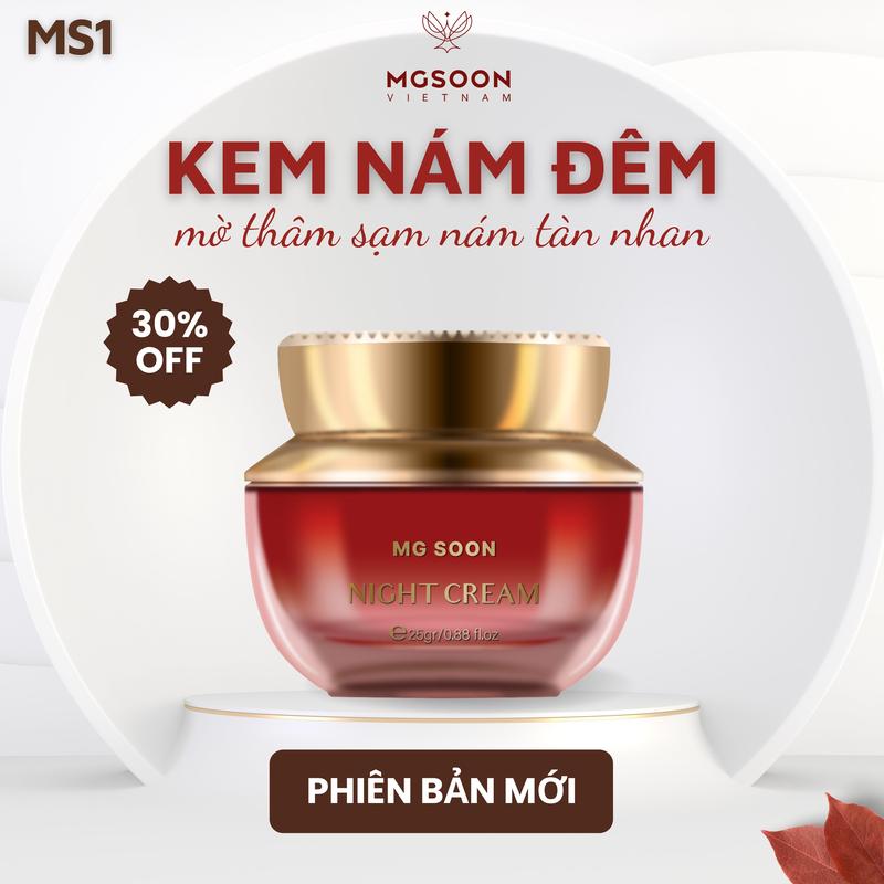 KEM VIP NÁM 25G - MG SOON - Hỗ Trợ Mờ Nám, Giảm Thâm, Dưỡng Trắng, Căng Bóng Da kem trị nám Skincare Tre chong lao hoa