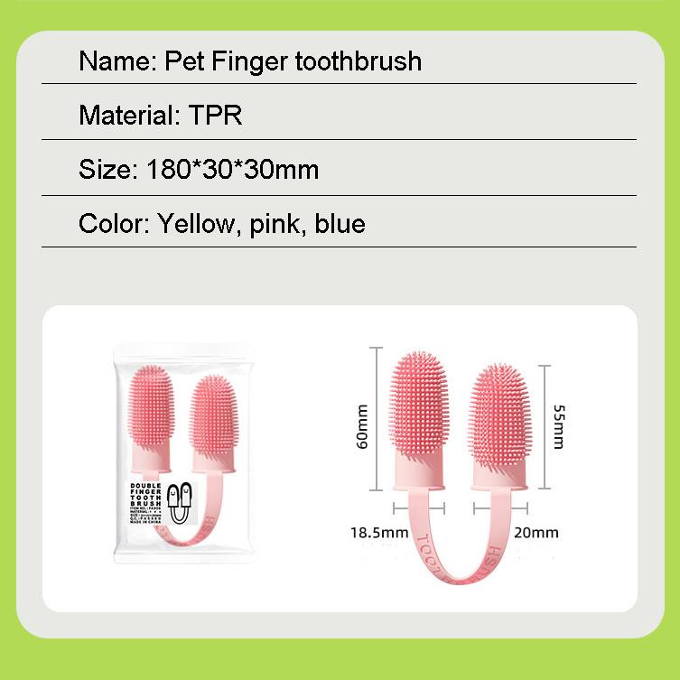 Product Introduction of Pet Double-Finger Toothbrush 135º Surround Bristles for Easy Teeth Cleaning Dental Care for Puppies Cats Small Pets 19