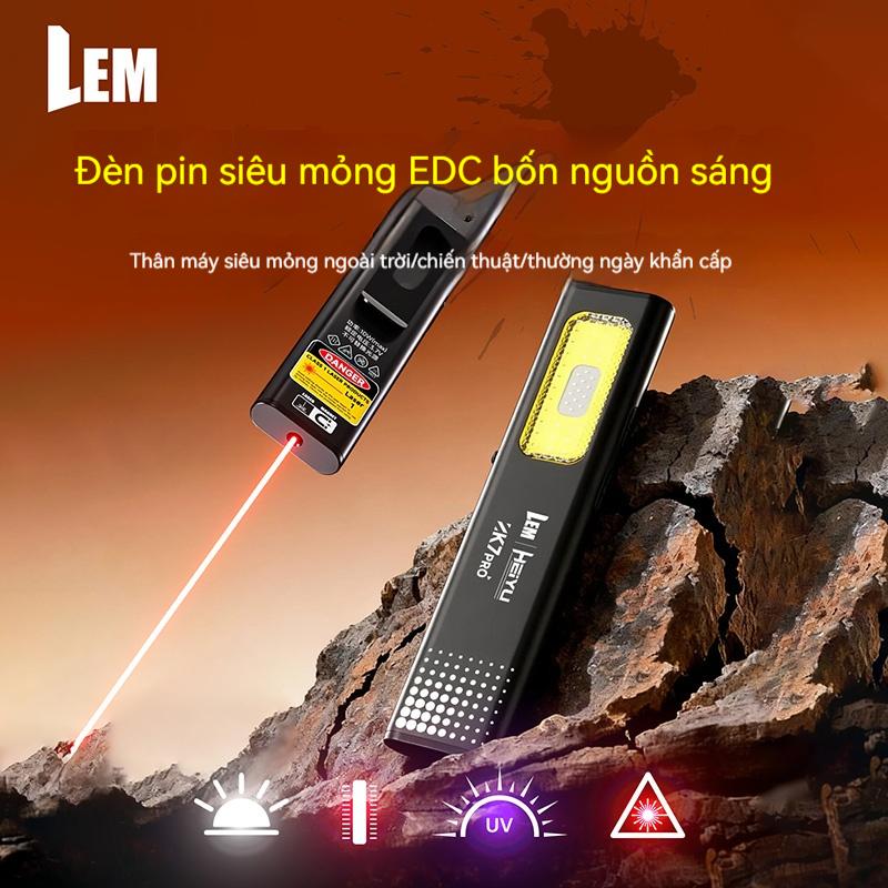 LEM K7 PRO Đèn Pin Bỏ Túi Siêu Sáng 800LM - Thiết Kế Hai Chùm Ánh Sáng Đa Năng - Đế Nam Châm Hút Mạnh Mẽ, Sạc Nhanh USB-C - Phụ Kiện Di Động Nhỏ Gọn Chuyên Dụng Cho Cắm Trại, Câu Cá Và Sửa Chữa Ô Tô
