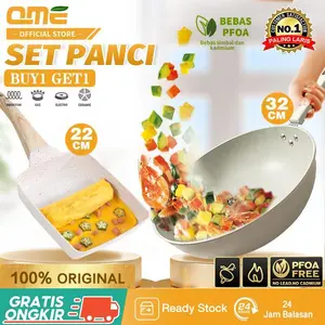 QME- BELI 1 DAPAT 2 Panci marbel / Tamagoyaki Panci Wajan Penggorengan Telur Anti Lengket Omelette 15*18CM Aluminium Granit Kitchenware