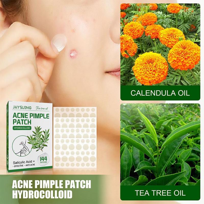Miếng Dán Mụn Trứng Cá Dầu Cây Trà, Chất Liệu Hydrocolloid, Không Thấm Nước, Nhãn Dán Làm Đẹp, 144 miếng mỗi hộp 2