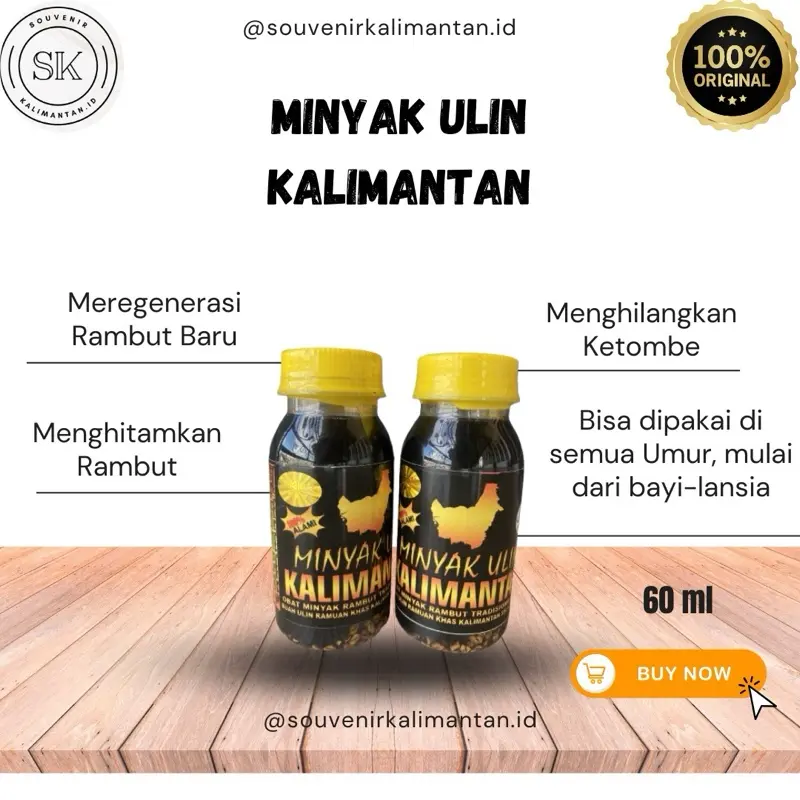 Minyak Buah Ulin Khas Kalimantan isi 60 ml penumbuh rambut/ menghitamkan rambut Hitam Melebatkan Rontok Memanjangkan Penghitam herbal