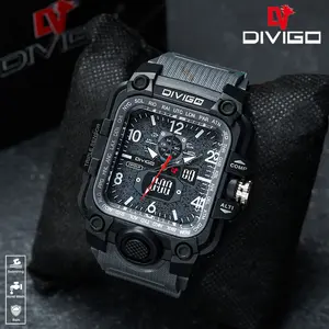 Divigo Jam Tangan Analog Sport D-48 Chrono Strap Rubber Water Resistant 3ATM Garansi Resmi 6 Bulan Jam Tangan Original Sporty