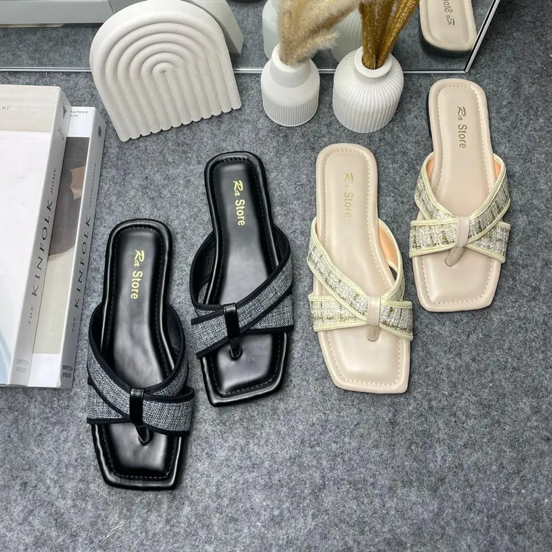 Ra Store Sandal Platform Wanita Korean Style Tali Silang Empuk