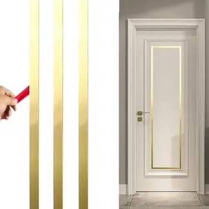 List Plat Strip Mirror Hairline Bahan PVC / List Wallpaper Sticker Gold Silver Lebar 8MM 12MM 20MM