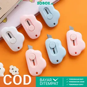Cutter Mini Bentuk Awan Stainless Lucu Pisau Kecil Pemotong Kertas Portable ATK002 - XOBOX