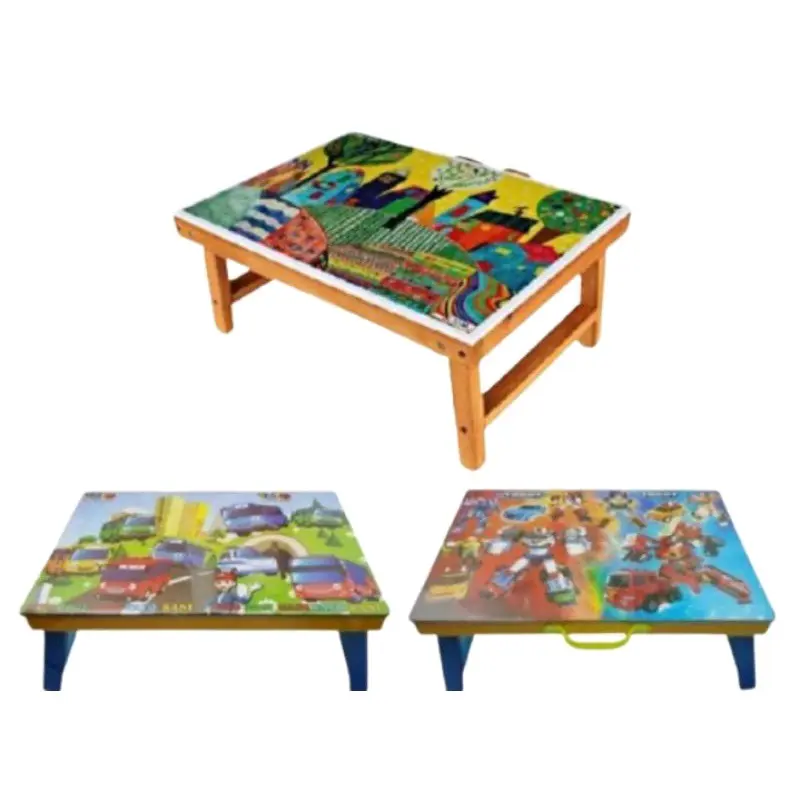 MEJA BELAJAR KAYU LIPAT SILANG & KOTAK KOPER KARAKTER Furniture Plastik/MIKA