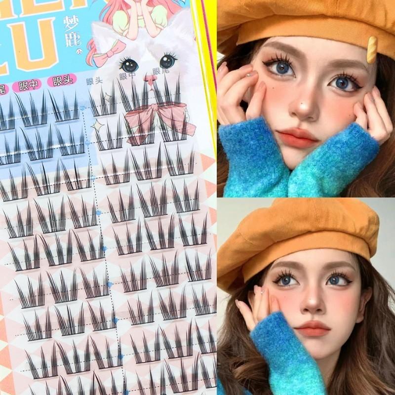 Lông Mi Giả, 10 Hàng, Thiết Kế Hươu Trong Mơ, Dành Cho Nữ, Kiểu Móng Vuốt Mèo Và Hoa Hướng Dương, Siêu Nhỏ Gọn, Dung Lượng Lớn, Nữ