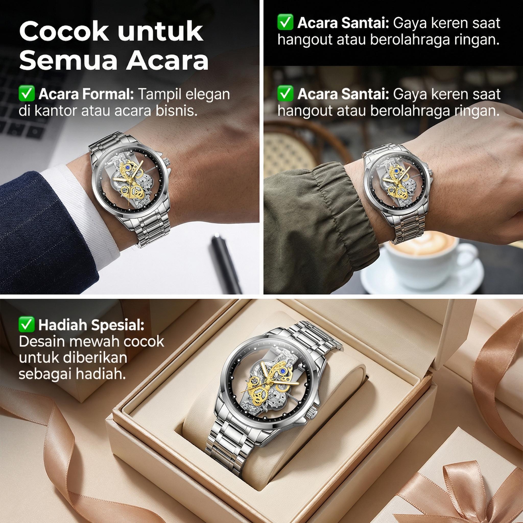 AIYISHI 1pc Men's Steel Strap Disc Quartz Watch, Transparent Bottom Cover 30m Life Waterproof Night Light Men's Watch, Men's Accessories AIYISHI 1pc Men's Steel Strap Disc Quartz Watch, Transparent Bottom Cover 30m Life Waterproof Night Light Men's Watch, Men's Accessories