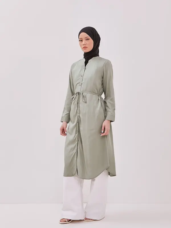 DUST Kemeja Tunik Aira Hijau ECOVERO (D. 1606) 1