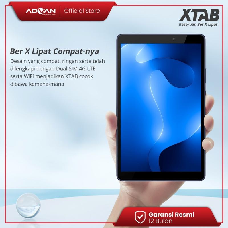 [Exclusive Baim Wong] (FREE CASE) ADVAN XTAB 4GB/64GB 8" Inci Quadcore T310 Tablet Android 13 HD IPS Dual SIM 4G LTE Dual Camera WiFi Bluetooth 3