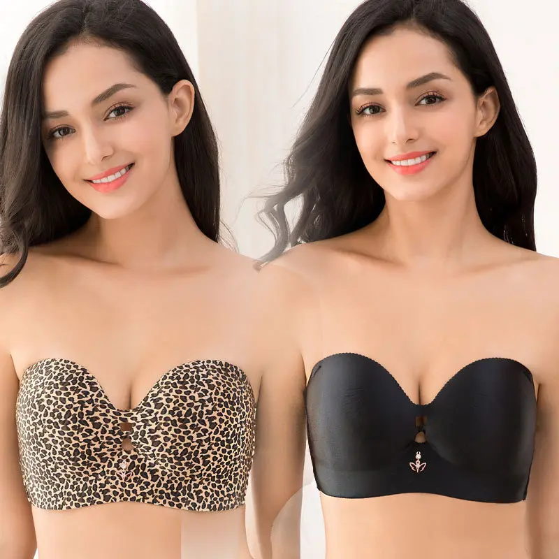 New Women's Fashion Full Cup Strapless Plus Size Bra Women Big Breasts Big Cup Soft Wireless Sexy Gather Anti Slip Beauty Back Bras 34-54C/D/E Oversized Smooth Seamless Bra Anti Sag Push Up Bralette Breathable Comfortable Underwear