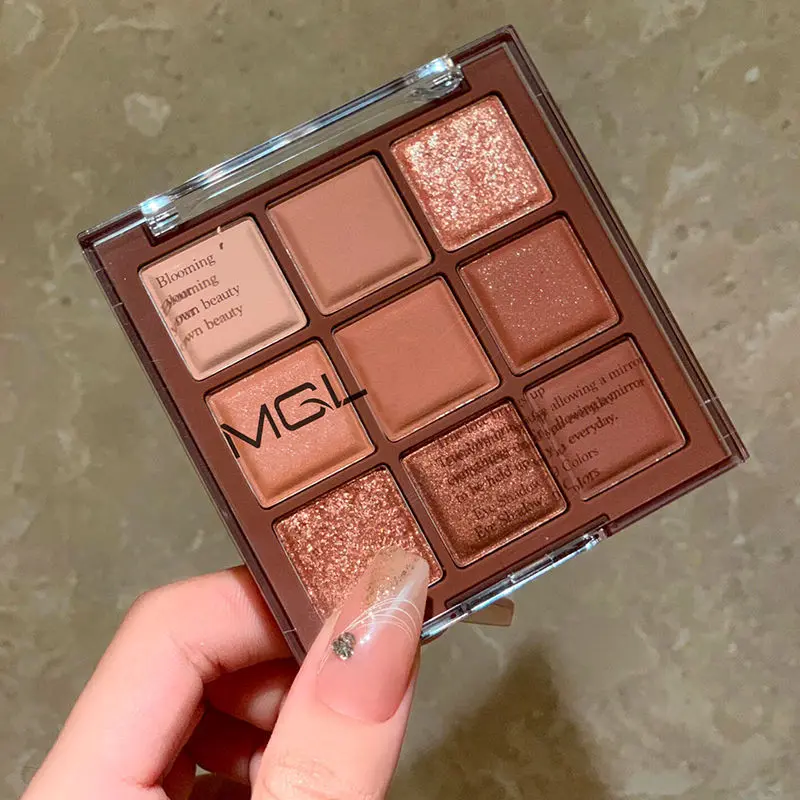 [Skistore] BPOM Eyeshadow Chocolate MGL Palette 9 Color Matte Nude Pigmented Tahan Lama & Glittery 7
