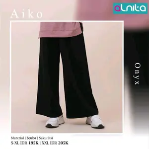 Obral Alnita Inspire celana kulot bahan scuba ravena