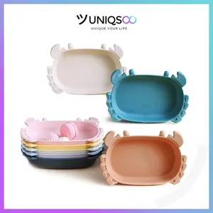 UNIQSOO  Piring Makan Anak / Piring Makan Anak lucu Karakter Kepiting / Piring Souvenir PZ003