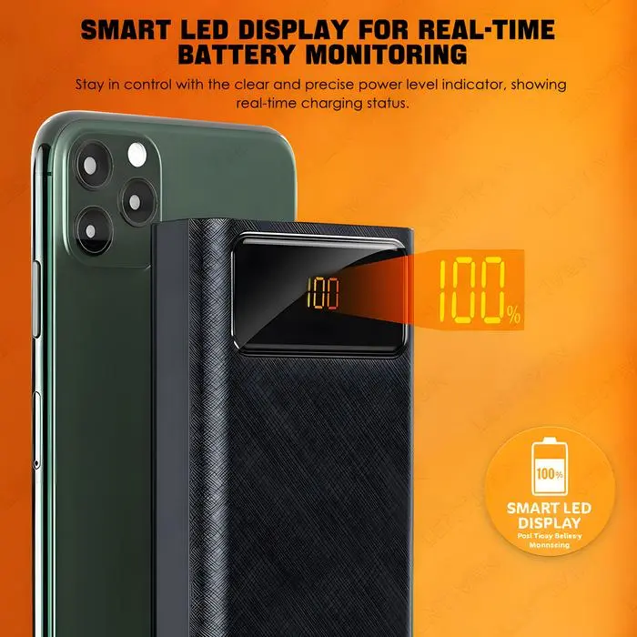 60000mAh PowerBank 4 USB Fast Charging External Battery Powerbank LED - Hitam 60000mAh PowerBank 4 USB Fast Charging External Battery Powerbank LED - Hitam