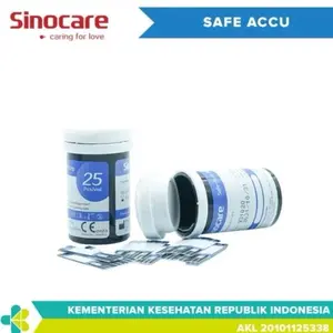 PROMO TERMURAH SINOCARE Sinoheart Strip Cek Gula Darah Safe-Accu Isi 25 Test Uji Glucose Glukosa SINOHEART Refill Medis