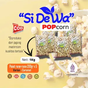 [PAKET 1Kg isi 5pcs x 200gr] POPCORN JUMBO MUSHROOM CARAMEL SI DE WA cemilan virall terlaris Virall