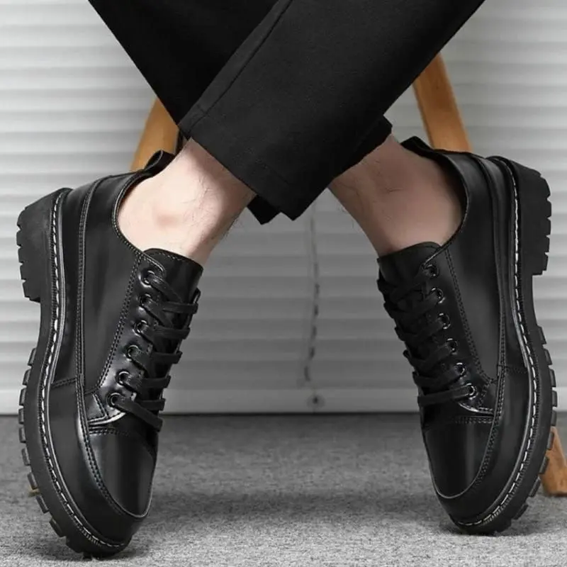 SEPATU DOCMART HITAM PRIA SEPATU FORMAL KERJA KANTOR PANTOFEL CASUAL Shoes Kasual Kasual Black Rubber Manis Formal Shoes 6