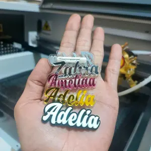 Bros Hijab Akrilik Custom Nama timbul
