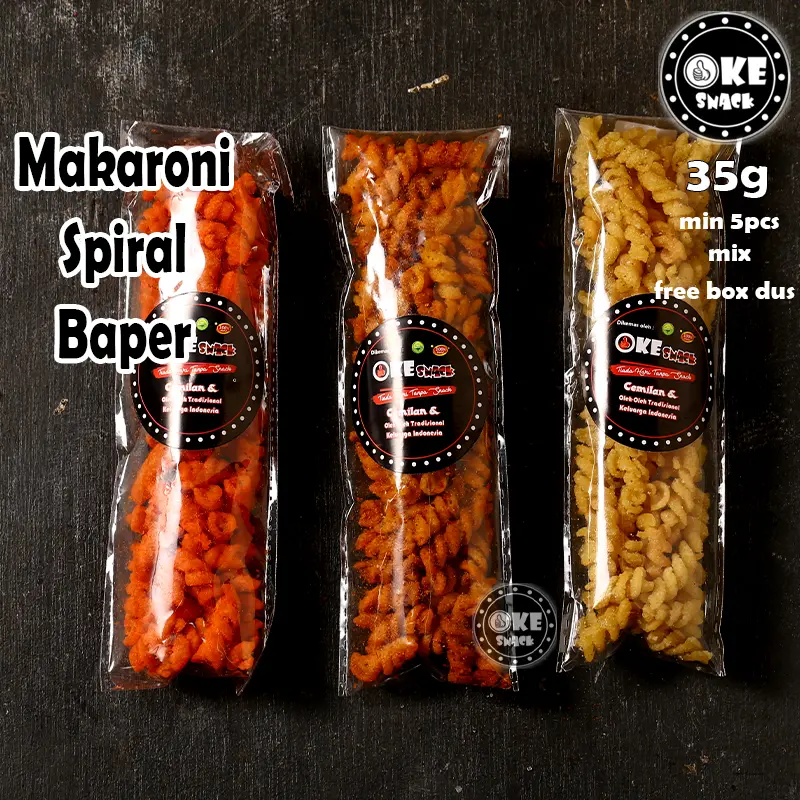 Spiral Makaroni Snack Viral rasa pedas balado bbq jagung pedas original
