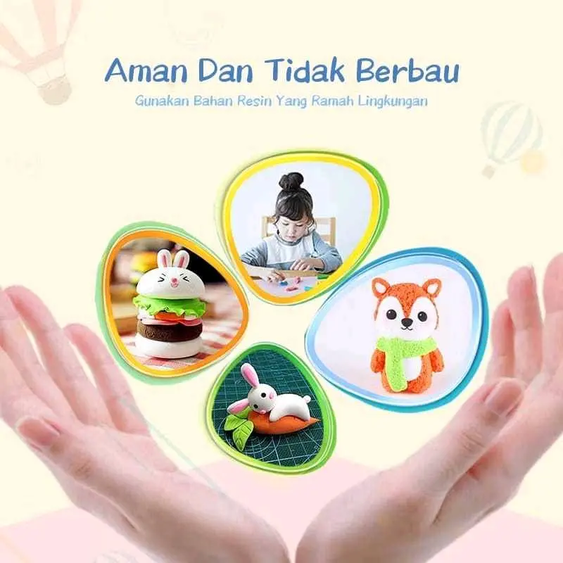 12pcs CLAY MAINAN ANAK WARNA LENGKAP SLIME CLAY MAINAN LILIN MALAM 12pcs 3