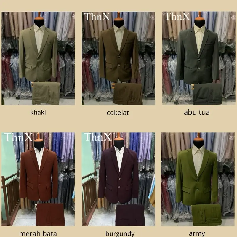 1 stel jas dan celana bahan hight twist polos jas dan celana demver jas wedding jas nikah jas pengantin jas pernikahan jas kantor jas formal model korean slim fit ( BONUS COVER JAS )