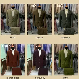 1 stel jas dan celana bahan hight twist polos jas dan celana demver jas wedding jas nikah jas pengantin jas pernikahan jas kantor jas formal model korean slim fit ( BONUS COVER JAS )