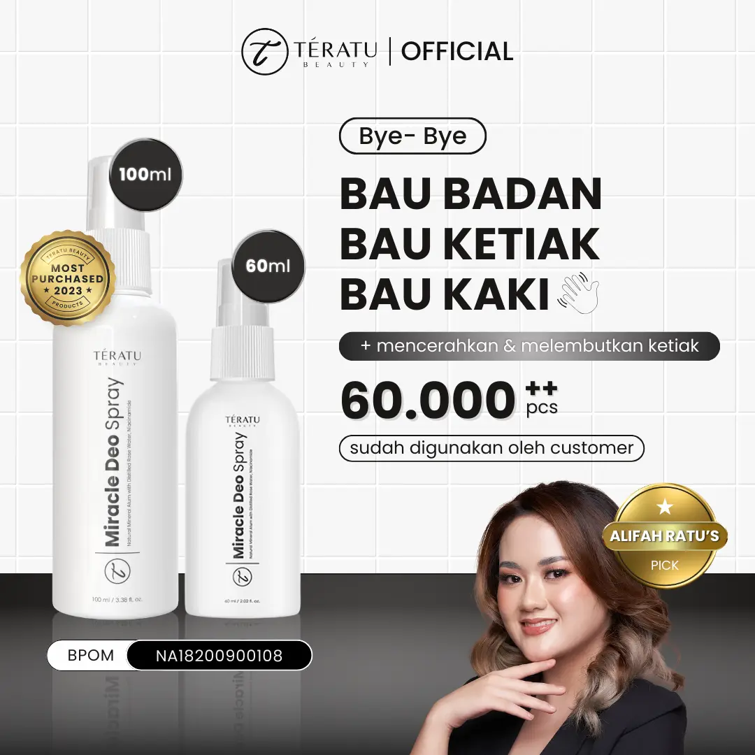 TERATU BEAUTY (Spray) Miracle Deo Spray Deodorant (BPOM Certified)